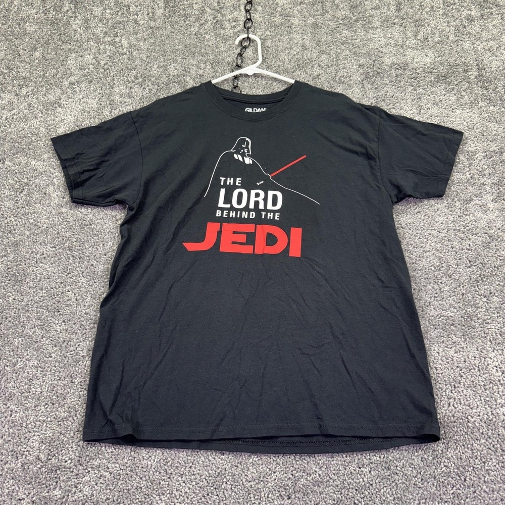 Gildan Shirt Mens Large Black Darth Vader Jedi Graphic Tee Star Wars Humor